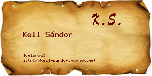 Keil Sándor névjegykártya